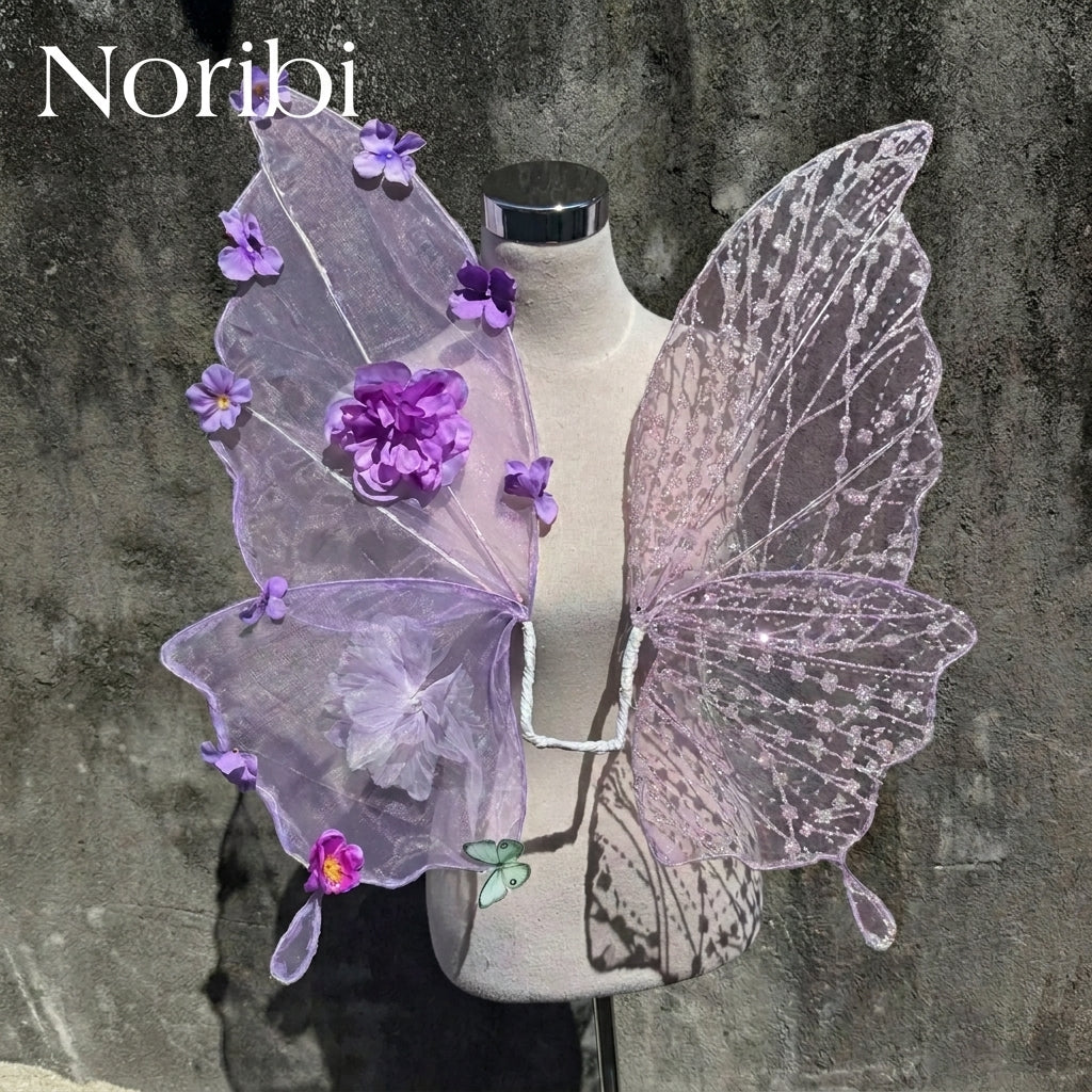 Purple Floral Fairy Wings Butterfly Cosplay Costume Accessory