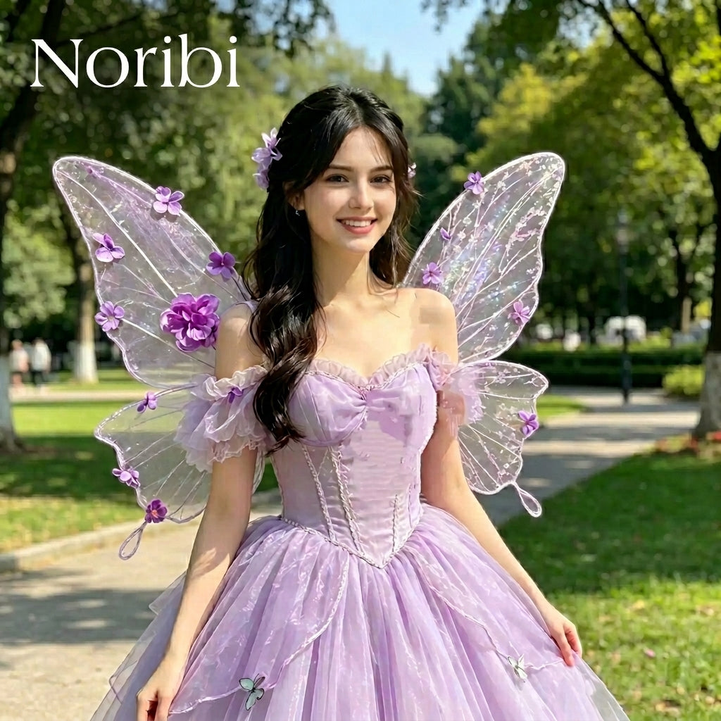 Purple Floral Fairy Wings Butterfly Cosplay Costume Accessory