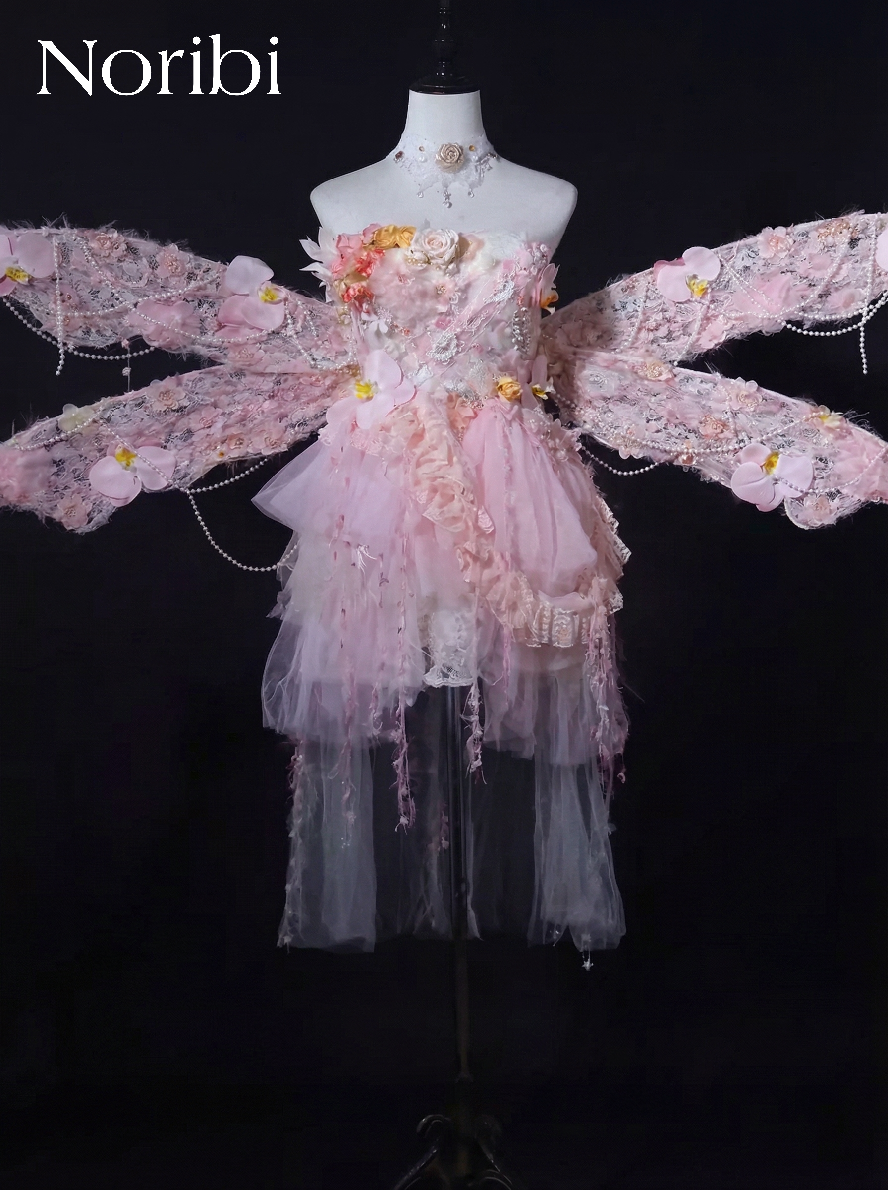 fantasy pink fairy dress Mist Corset In-stock / S The floor My rococo fairy Model