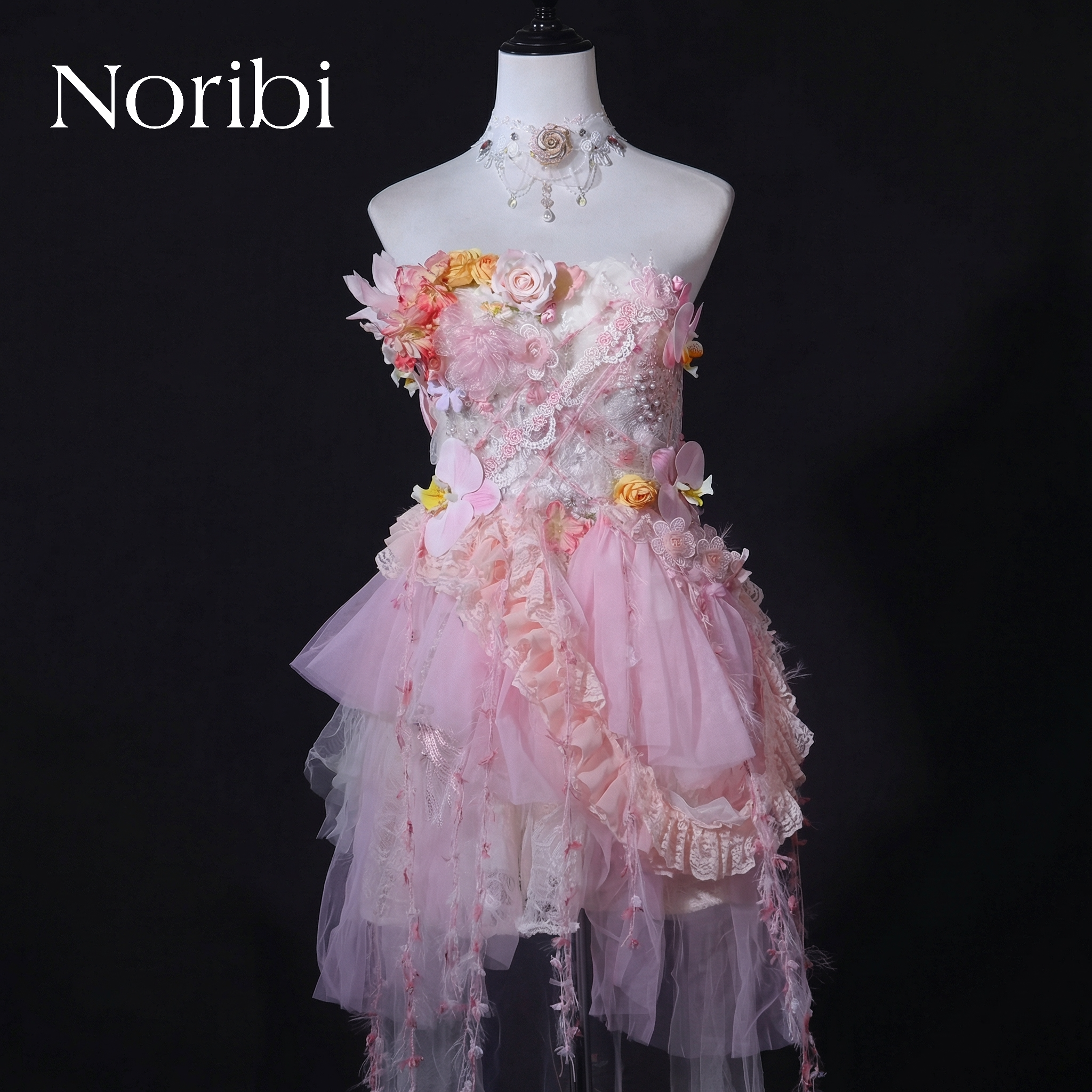 Vestido de hada con alas, princesa floral rosa, traje de tul para sesión de fotos
