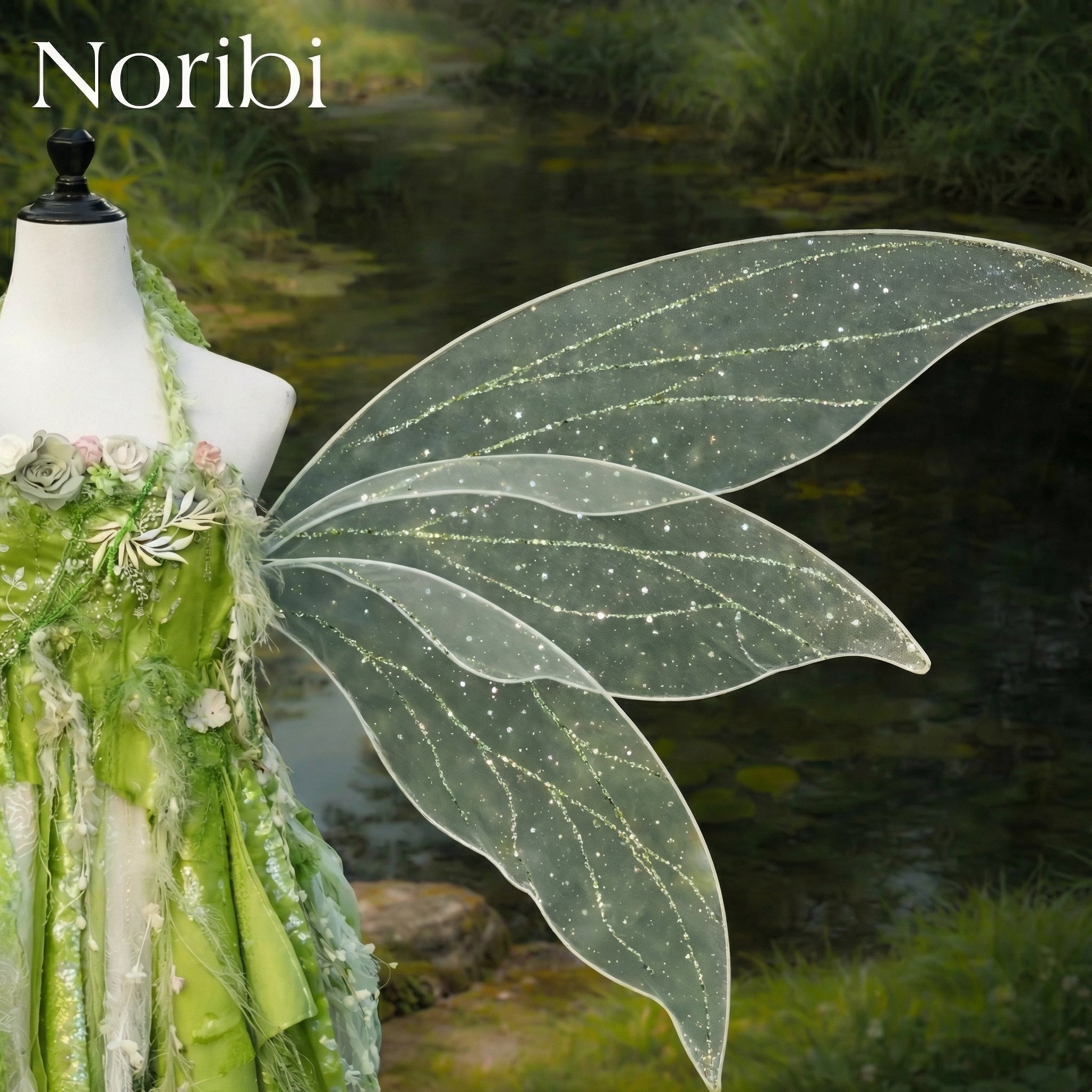 Vestido de Hada Verde con Alas, Disfraz de Duende del Bosque, Estilo Tinker