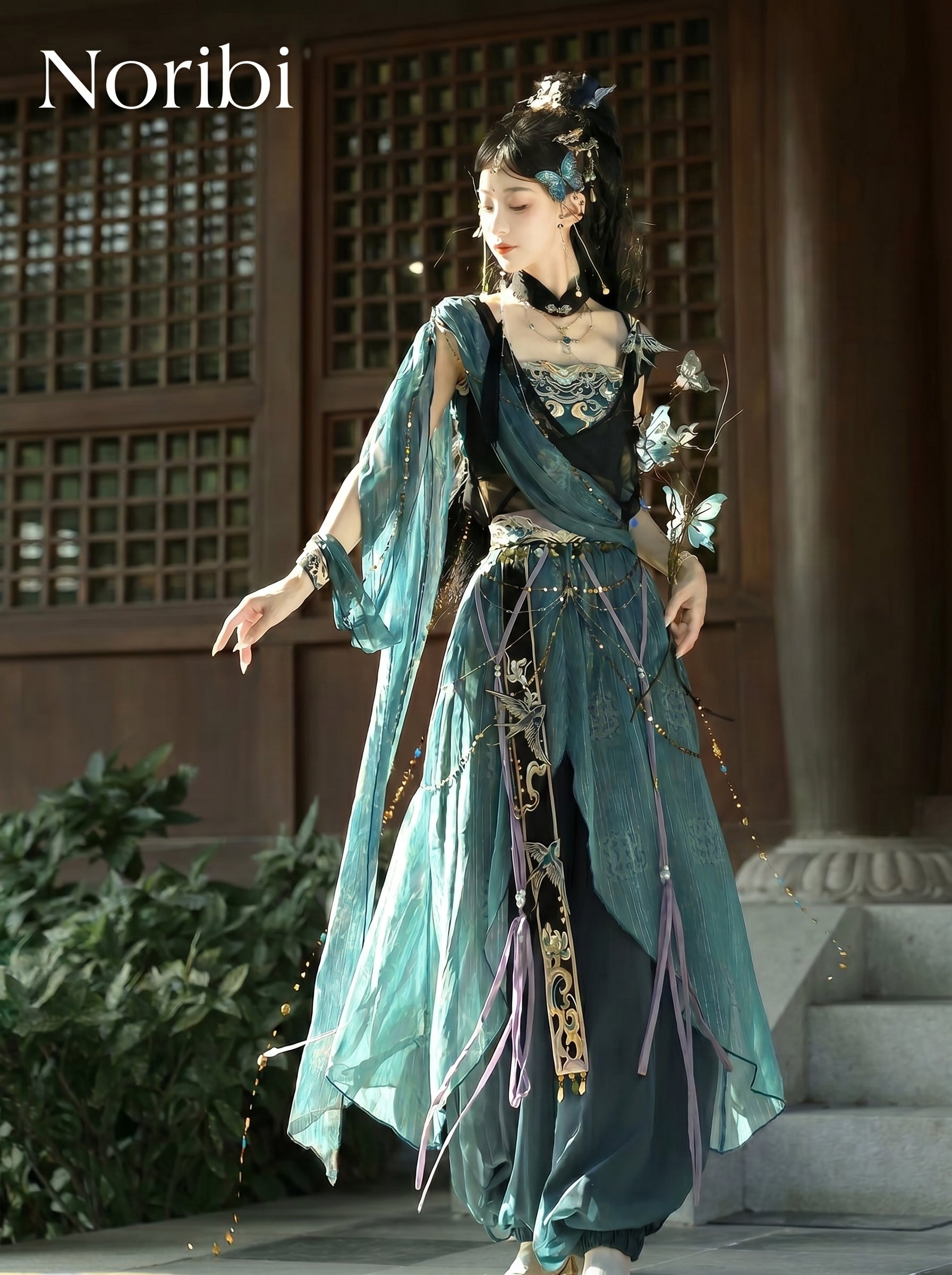 Green Hanfu Inspired Fairy Dress, Chinese Fantasy Cosplay Gown