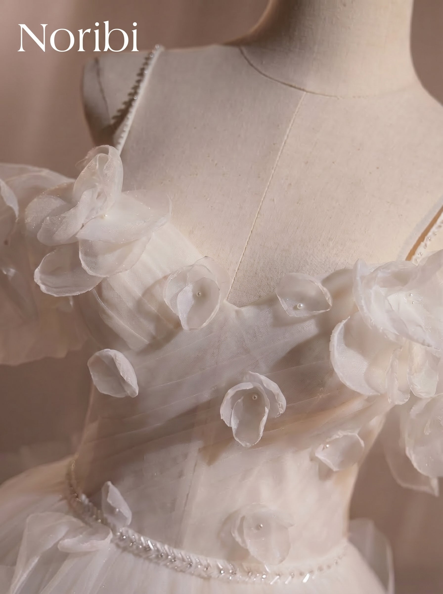 Ivory Fairycore Wedding Dress, Ruffle Tulle Princess Ball Gown