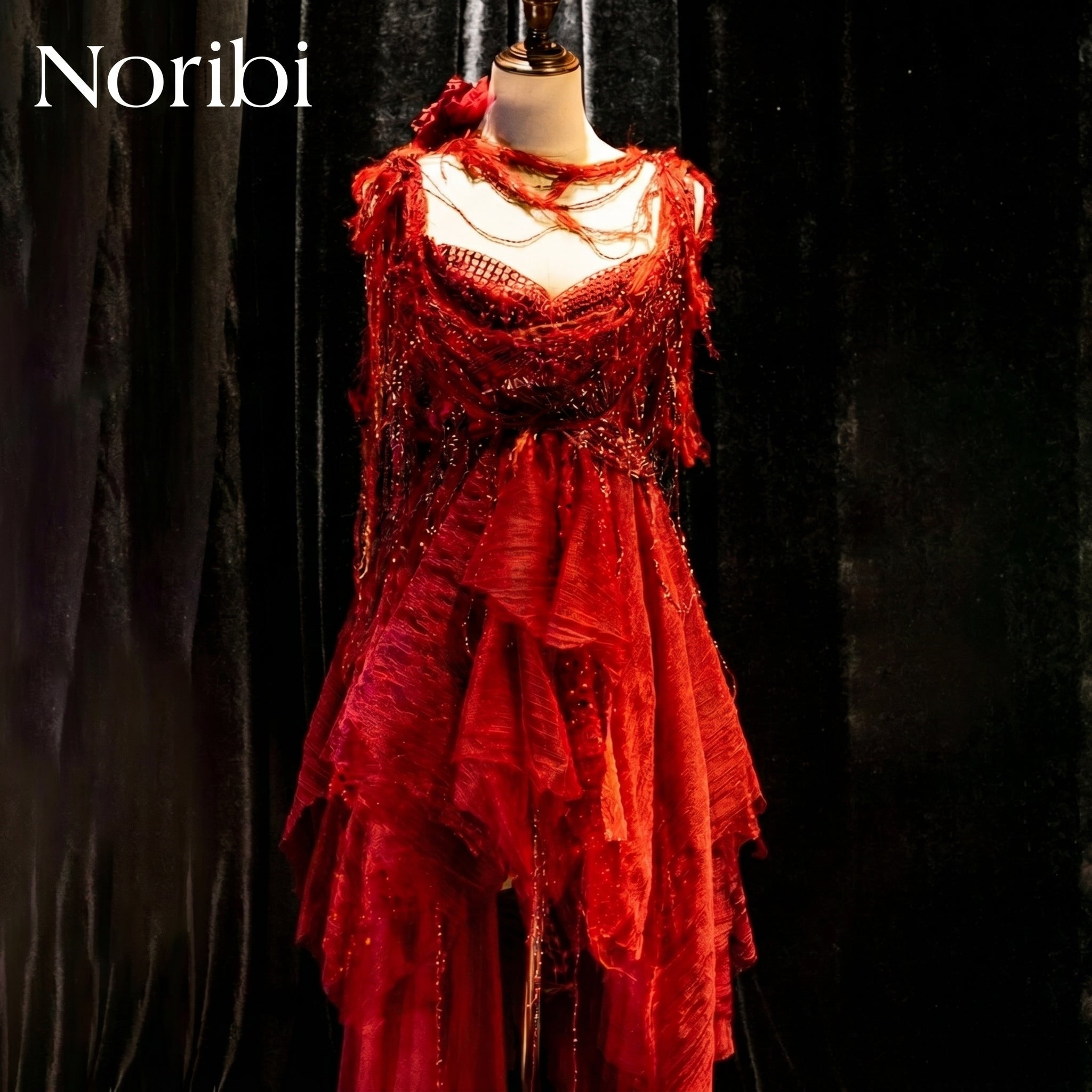 Red Gothic Fairy Dress, Layered Tulle Fantasy Costume, Cosplay