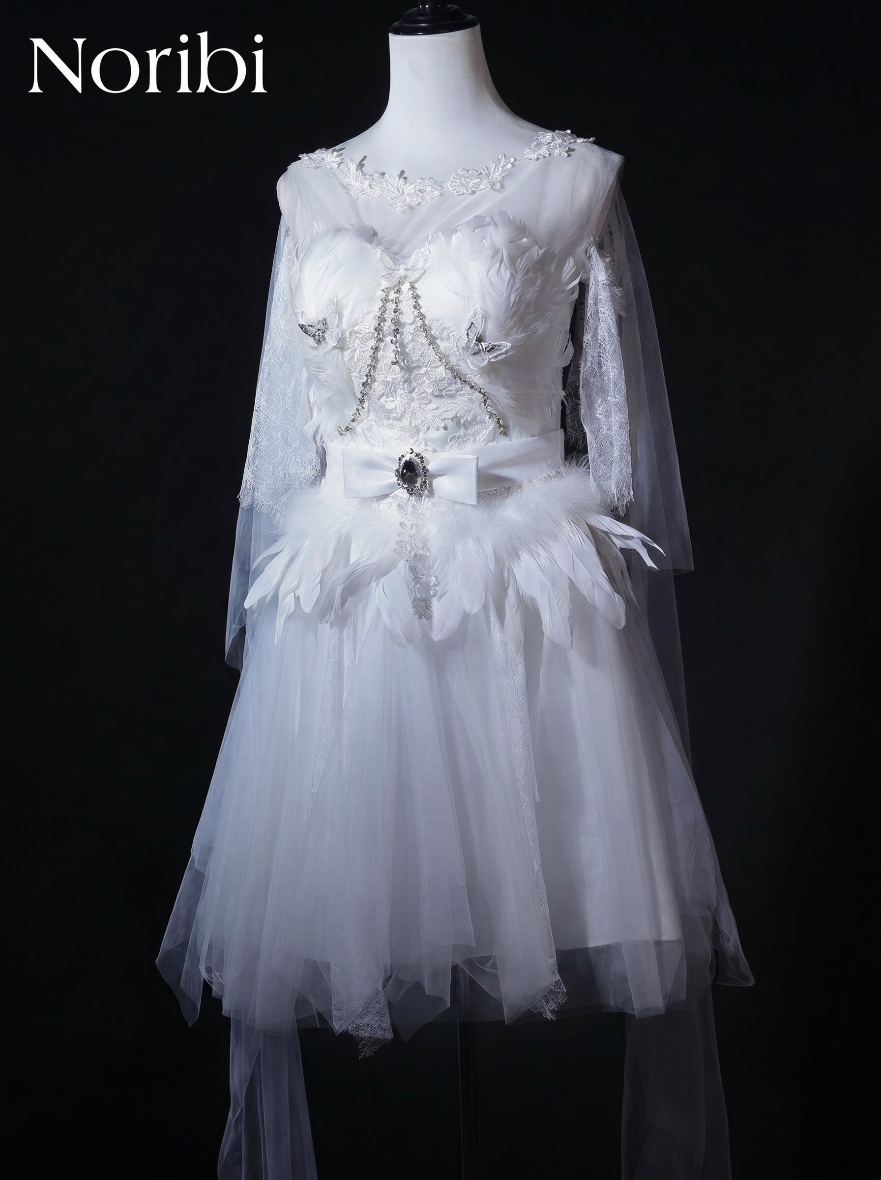 White Fairy Tulle Dress, Ethereal Lace Fantasy Costume, Bridal