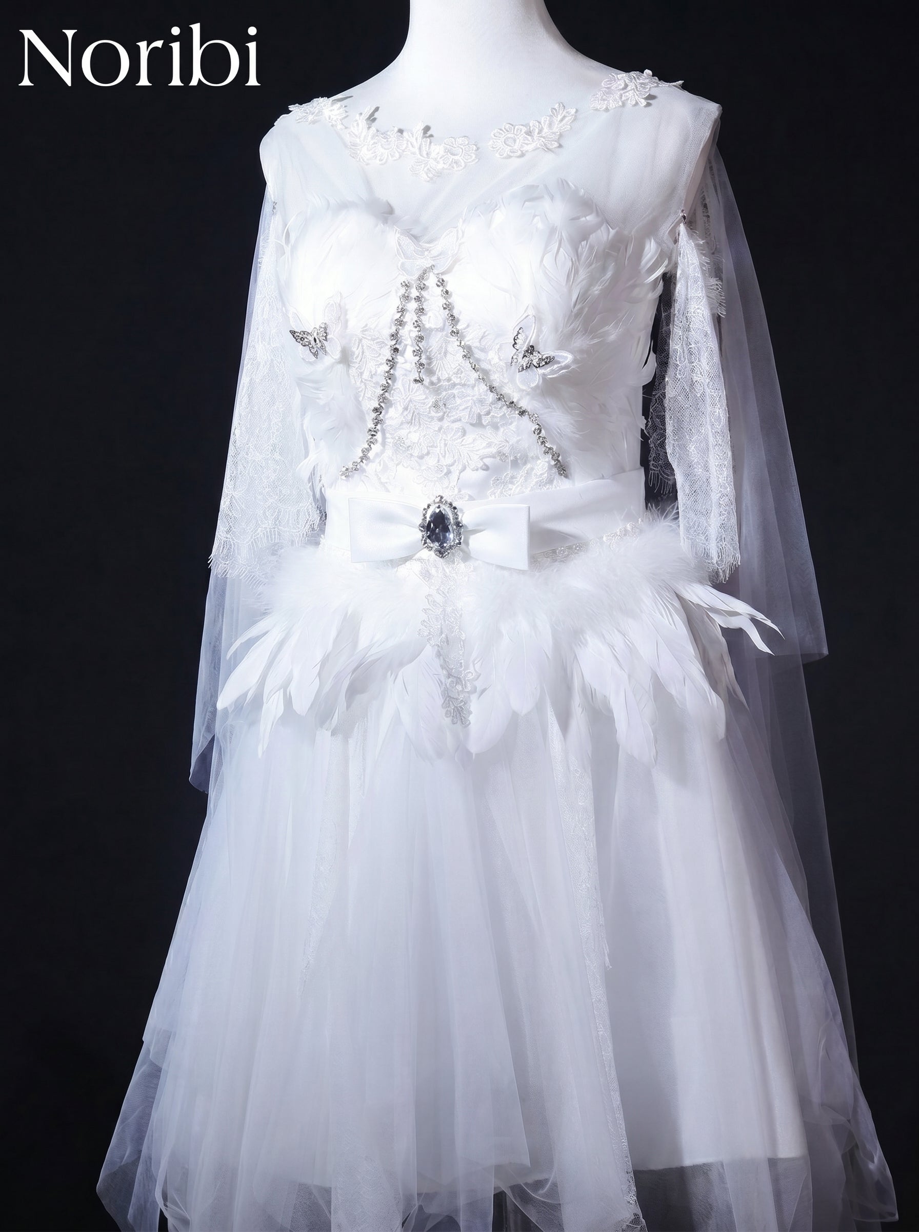 White Fairy Tulle Dress, Ethereal Lace Fantasy Costume, Bridal