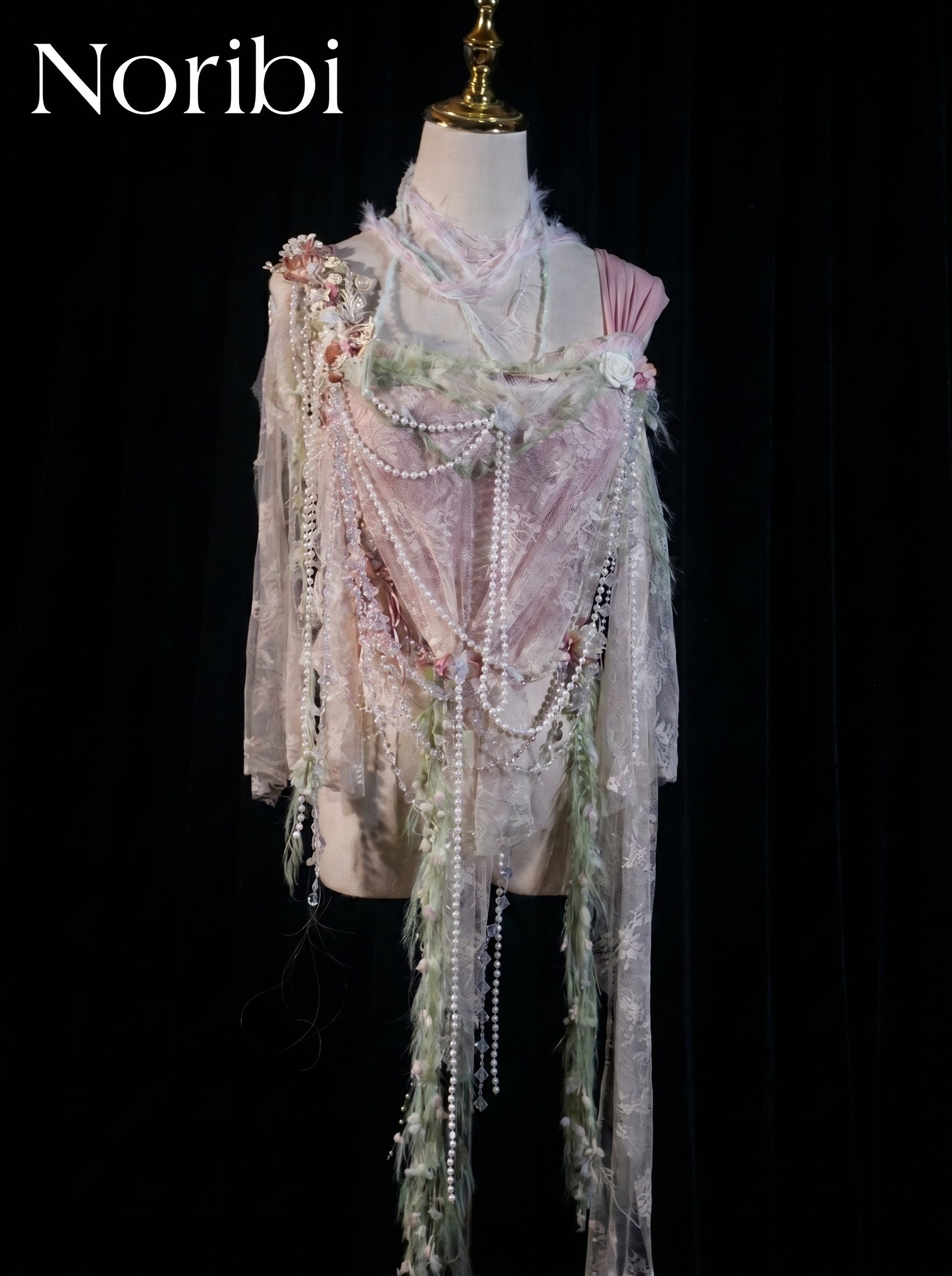 Pink Fairy Tulle Dress, Lace Floral Fantasy Costume, Ethereal