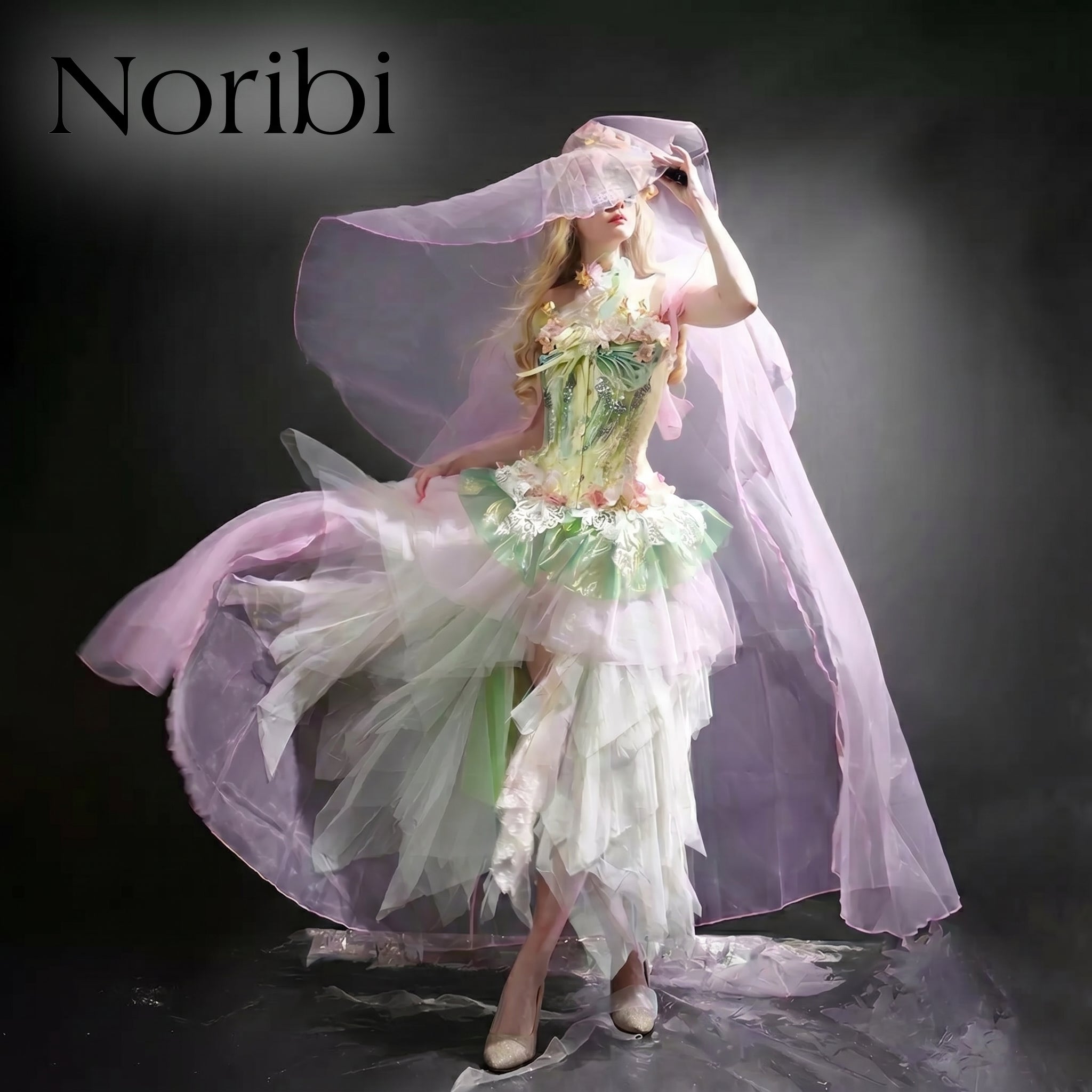 Pastel Fairy Dress, Floral Corset Tulle Gown, Fantasy Costume