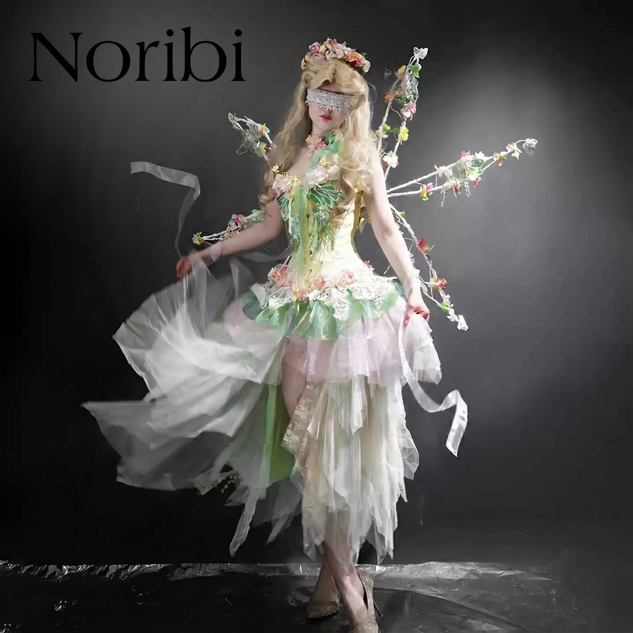 Pastel Fairy Dress, Floral Corset Tulle Gown, Fantasy Costume