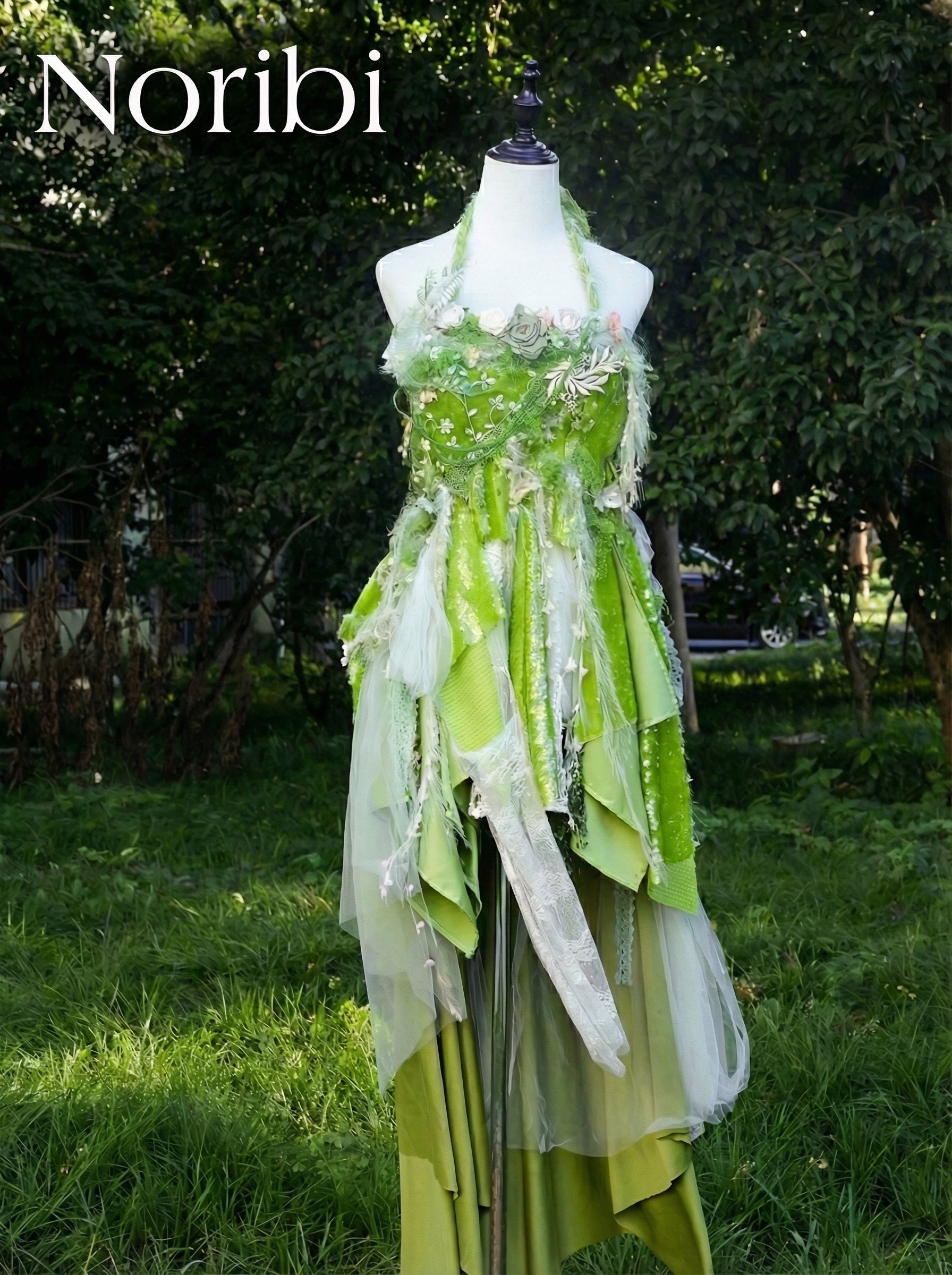 Vestido de Hada Verde con Alas, Disfraz de Duende del Bosque, Estilo Tinker